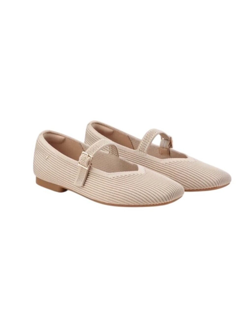 Vivaia Margot Mary Jane Almond beige neutral square toe Flats shoes size 40